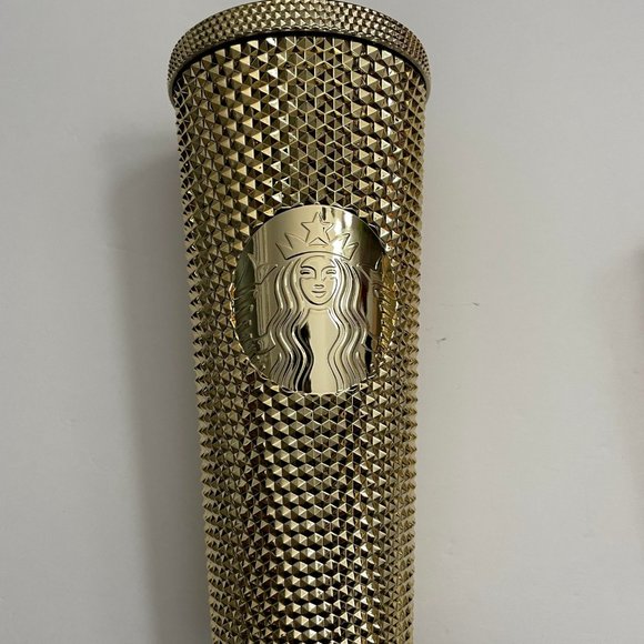 In Hand!   NWT- Starbucks Tumblers Gold Holiday 2022 Set of 3